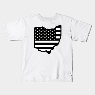 Black and White Ohio Flag Kids T-Shirt